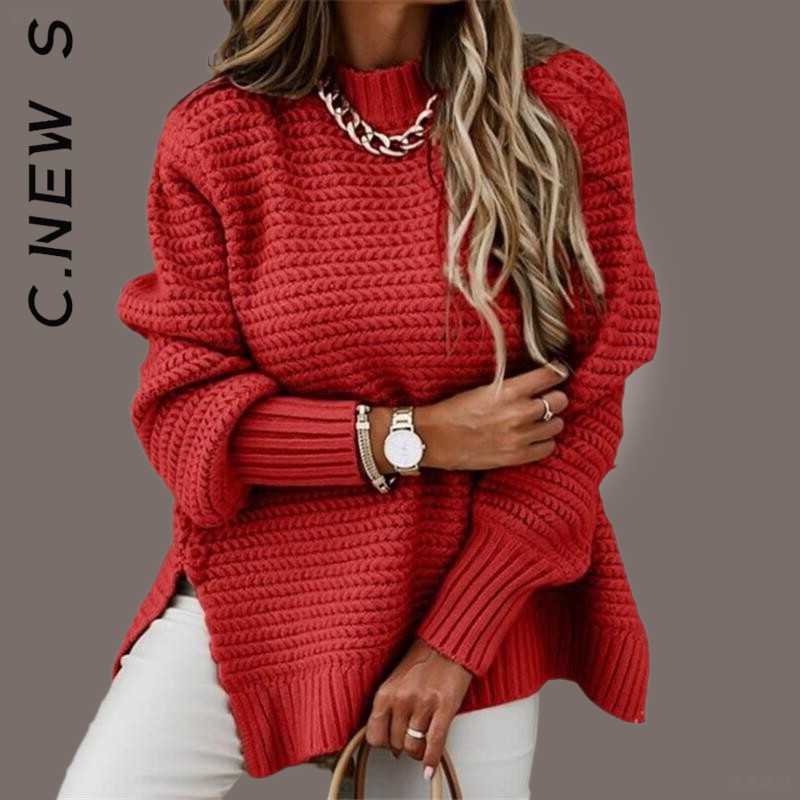T-shirts en tricot pour femmes C.New S femmes pull nouveau pull tricoté basique pulls sexy dames Harajuku coréen pull en tricot fille femme vêtem