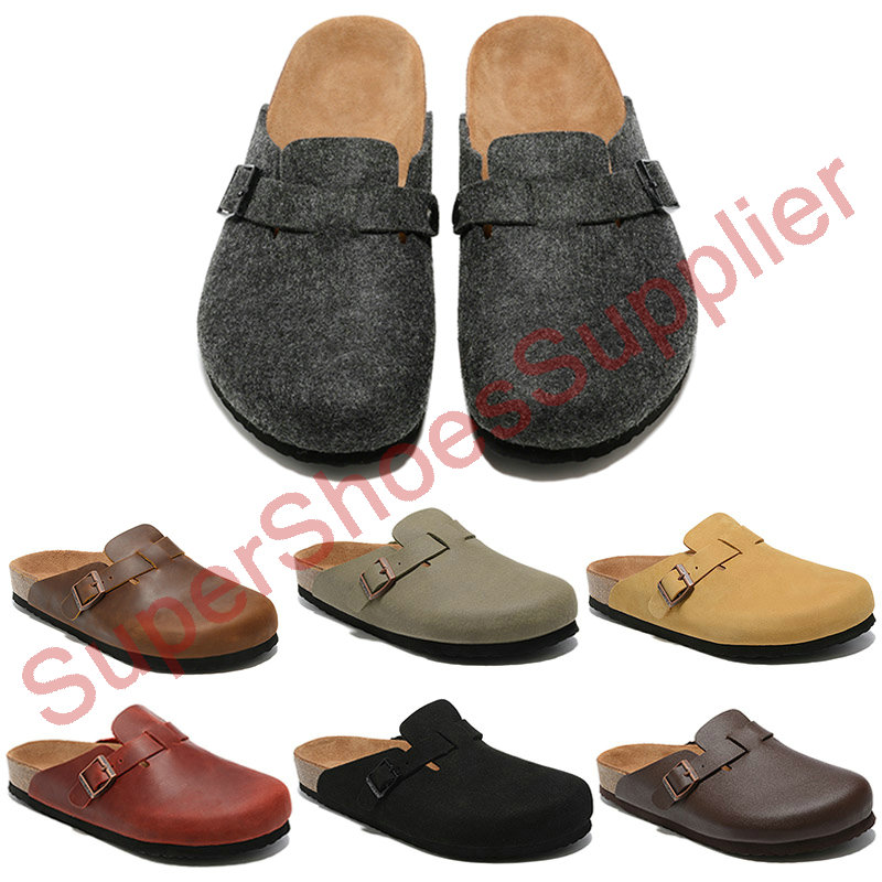 

New designer Boston summer cork flat slippers Fashion designs leather slippers Favourite Beach sandals Casual shoes Clogs for Women Men bag head Arizona Mayari, Box