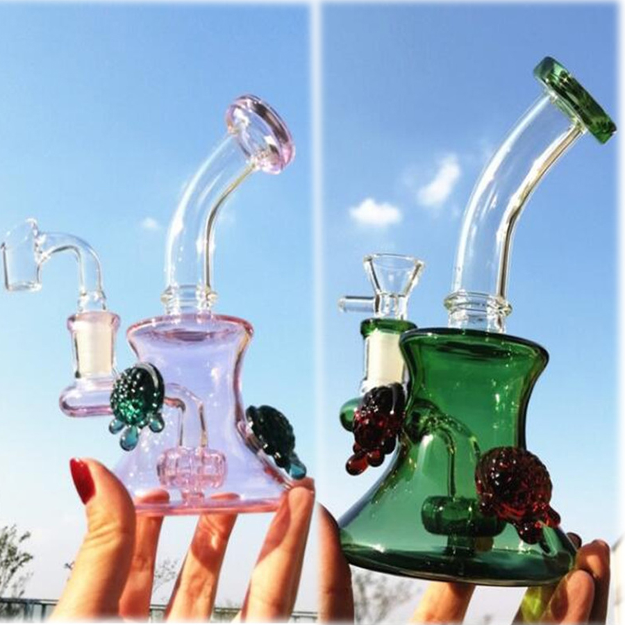 

7.0 inchs Pink Bong Hookahs Smoking Accessories Glasses Water Pipes Heady Glass Dab Rigs Water Bongs Shisha With 14mm Bowl s363