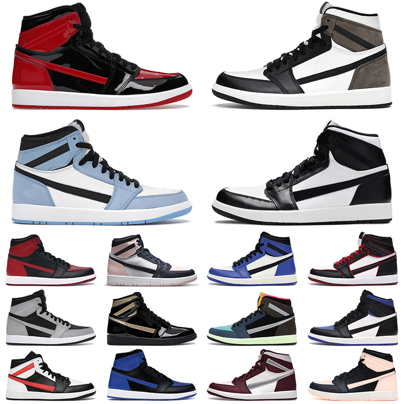 

2023 1 Basketball Shoes Men Women 1s Bred Patent Dark Mocha University Blue Chicago Bordeaux White Black Metallic Gold Mens Trainers Sports Sneakers GAI, #11 reverse taxi