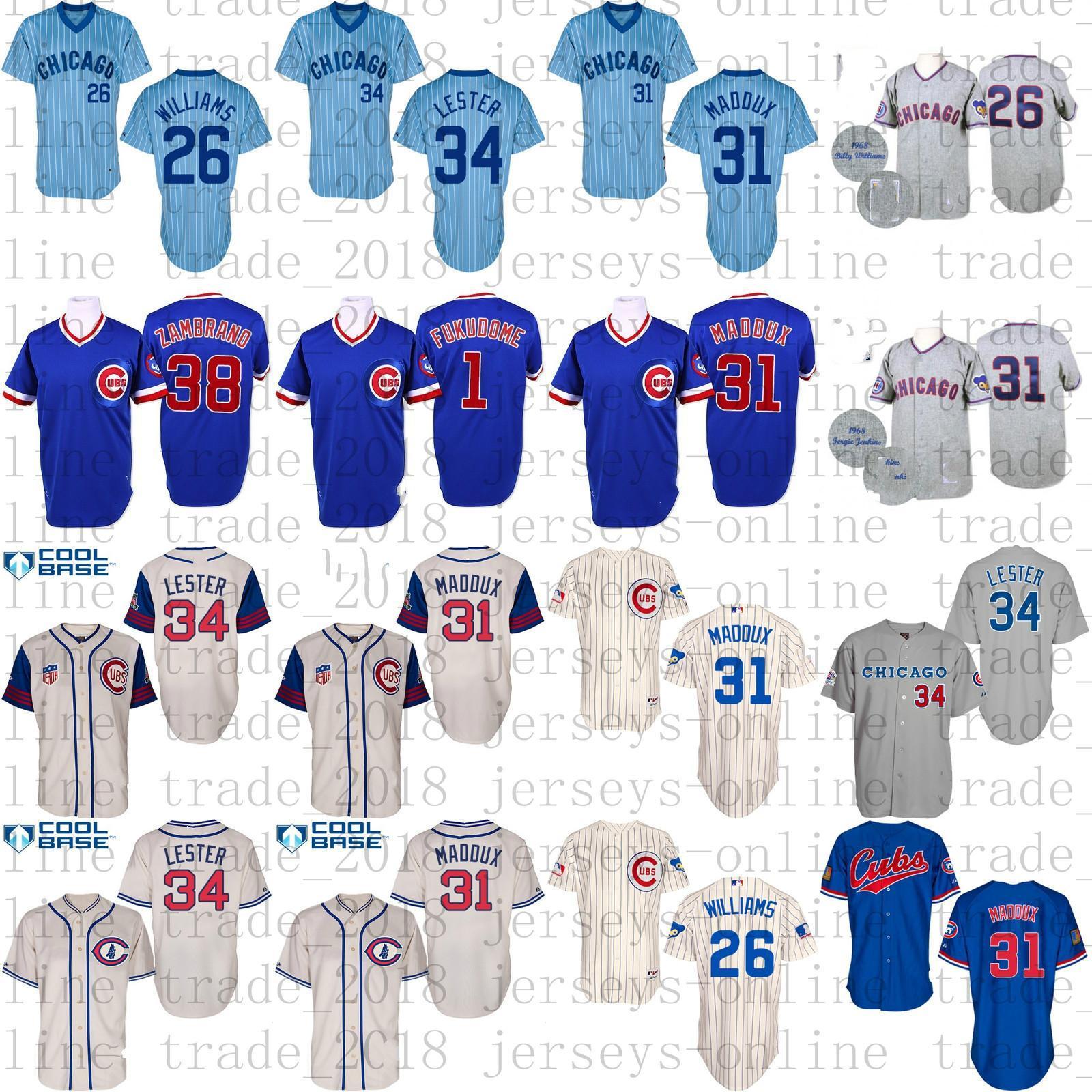 

College wear Cheap Chicago Men's Cooperstown 1942 Turn Back The Clock Blue Throwback Billy Williams Carlos Zambrano Jon Lester baseball, As picture