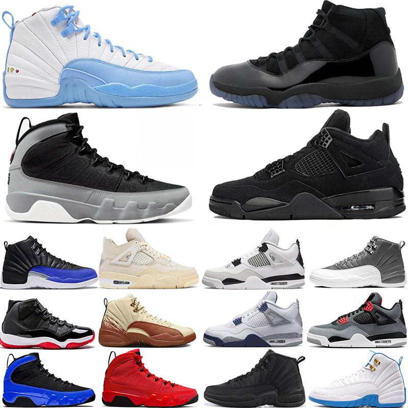 

Mens Womens Basketball Shoes 4 9 11 12 Military Black Cat Bred Cherry Canvas French Fire Red UNC Cool Grey Racer Blue 3s 4s 5s 6s 11s 12s 13s trainers sports sneakers, With box