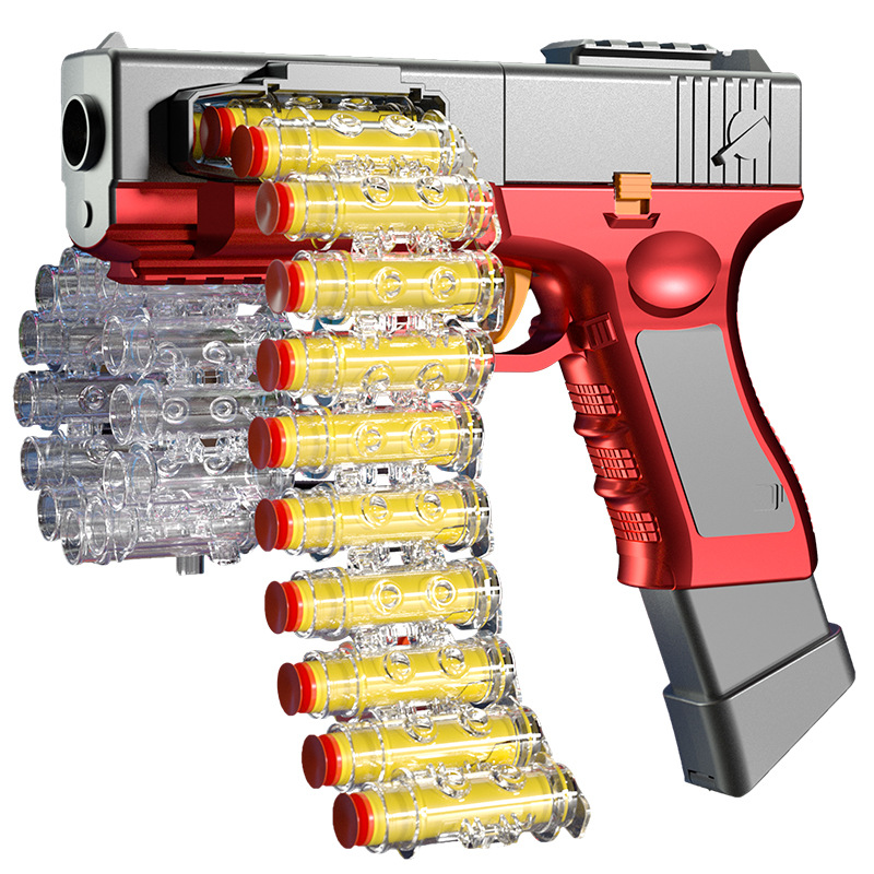 

Glock Pistol Electric Manual 2 Modes Toy Guns Black Soft Bullet Chain Blaster For Adults Boys Shooting Games