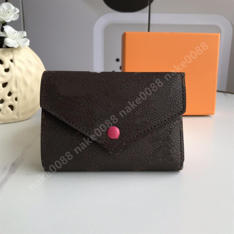 

Top Quality Women Original Box Purses Luxurys Real Leather Multicolor Short Wallet Card Holder Classic Zipper Pocket Designer Wall302h, Customize