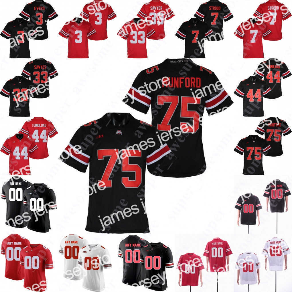 

American College Football Wear NCAA Ohio State Buckeyes Jersey Cody Simon Josh Proctor Antwuan Jackson Eichenberg Denzel Burke Taron Vincent Ryan Watts Bryson Shaw, White with mesh