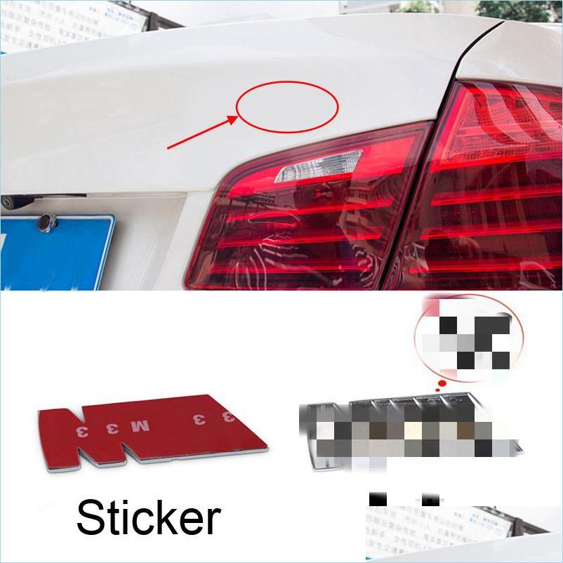 

Car Stickers 2Pcs Car Accessories Emblem Badge Stickers Forbm-W M-Power ///M-Power Blue Red Metal Logo Sticker Badges Drop Delivery 2 Dhkib, Black white grey