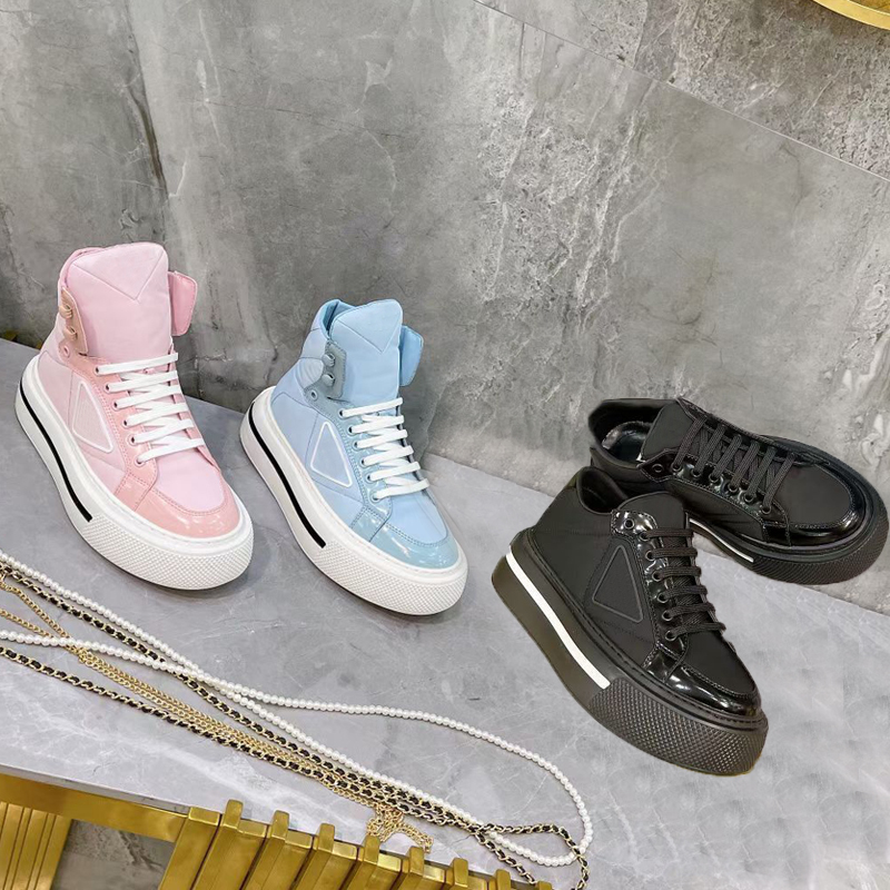 

spring autumn Casual High top shoes women Travel lace-up sneaker designer Leather fashion Running Trainers woman shoe platform lady gym sneakers size 35-40-41 With box, Extra shoebox