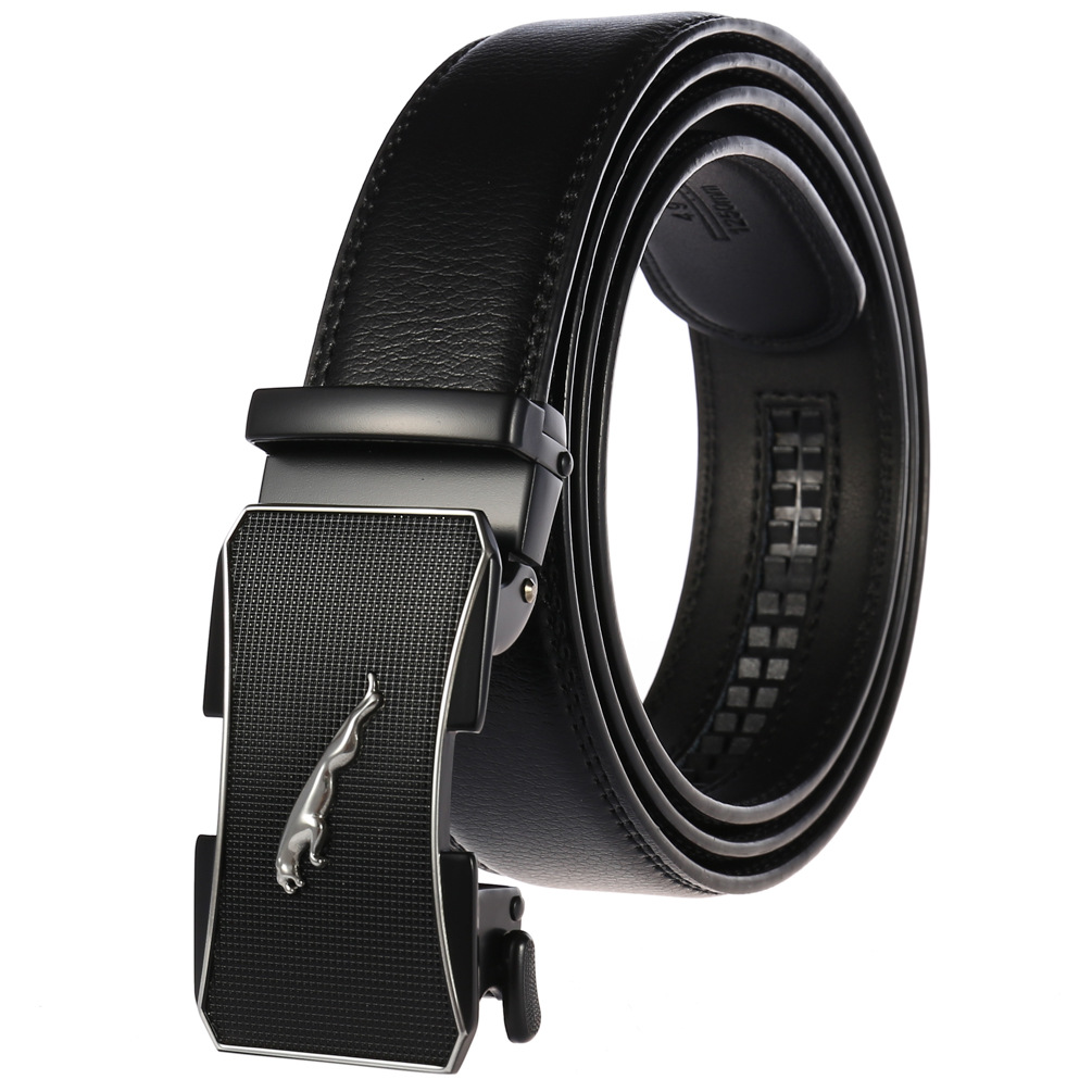 

Mens Business Style Belt Black Strap Male Waistband Automatic Buckle Belts For Men Top Quality Girdle Belts For Jeans, With box