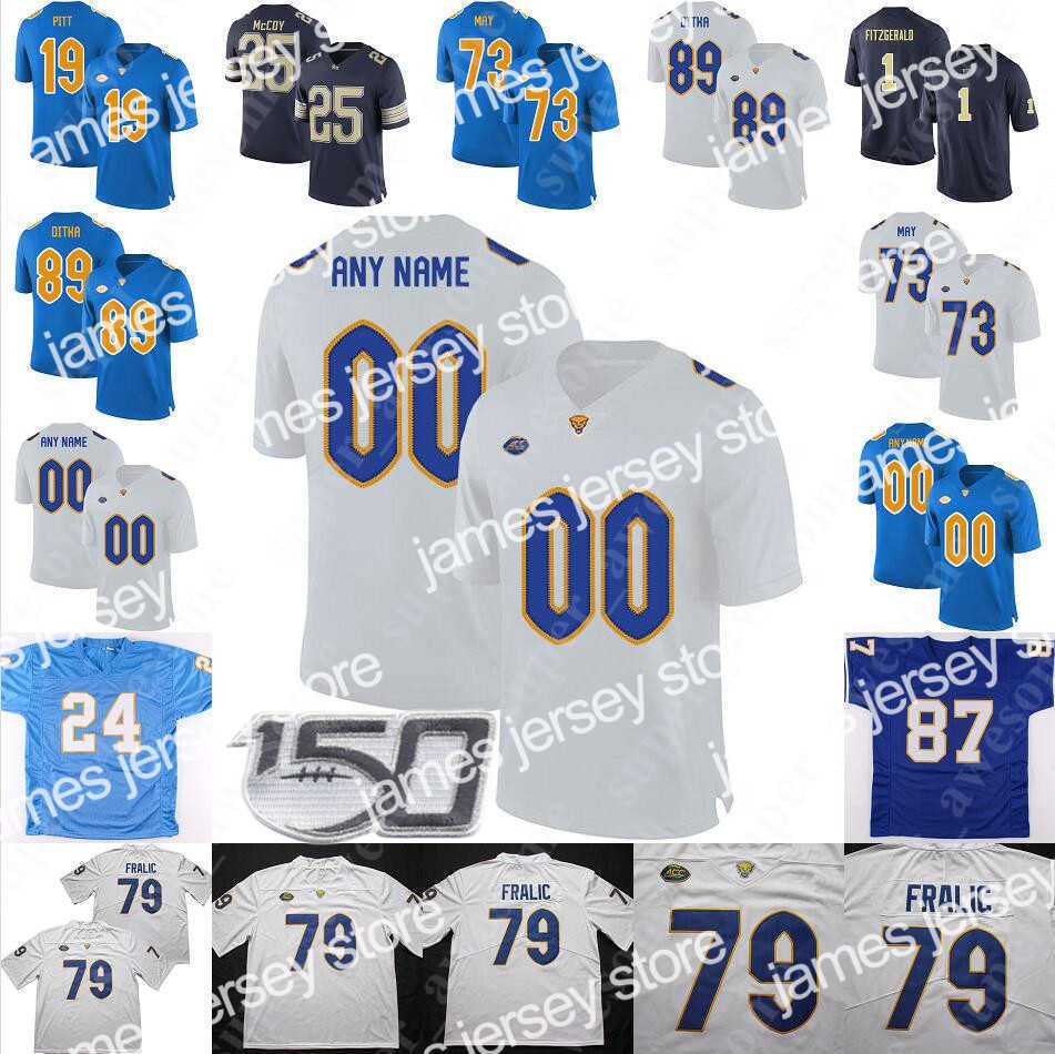 

American College Football Wear Pittsburgh Panthers Jersey Chris Doleman 89 Mike Ditka 25 LeSean McCoy 13 Dan Marino 97 Jabaal Sheard 80 Antonio Bryant 40 Scott McKill, Blue
