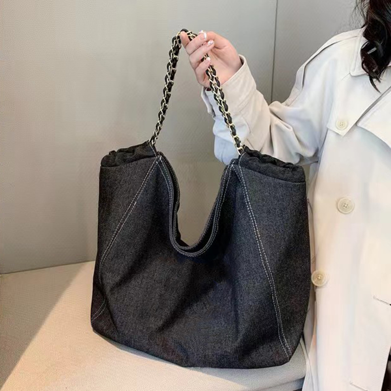 

Pink sugao women tote bag shoulder chain bags denim casual purses fashion handbag top quality large capacity handbag shopping bag changbu-1012-55, Deep blue