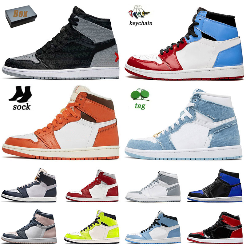 

2023 With Box Wholesale 1s Basketball Shoes Jumpman 1 Starfish Sneakers Rebellionaire Denim Stealth Mid SE Multi Color Fearless Retros Trainers Men Women Boot, B62 mid dutch green 36-47