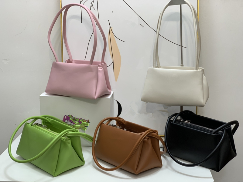 

shoulder bag Fashion women's calf leather handbag Soft plaid multi armpit bag Pink green black white large capacity, Make up the difference