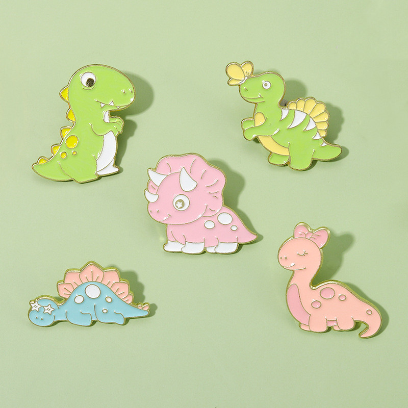 

Cartoon Dinosaur Metal Enamel Badges Brooches Alloy Creative Tortoise Unicorn Trendy Charm Lapel Pins Jewelry Gift For Women