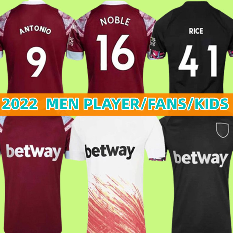 22 23 Maillots de football SCAMACCA CORNET LANZINI West Fans Joueur L.PAQUETA ANTONIO BENRAHMA BOWEN N.AGUERD Chemises de football Accueil Maillo