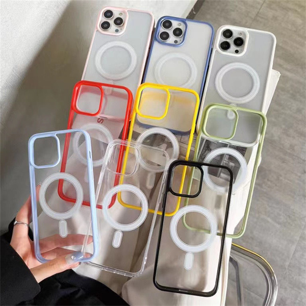 

Magsafe cases for iPhone 14 plus 13 pro max 12 Mini 11 XR XS X 8 7 Plus Magsoge color Soft case Compatible Wireless Charger, White