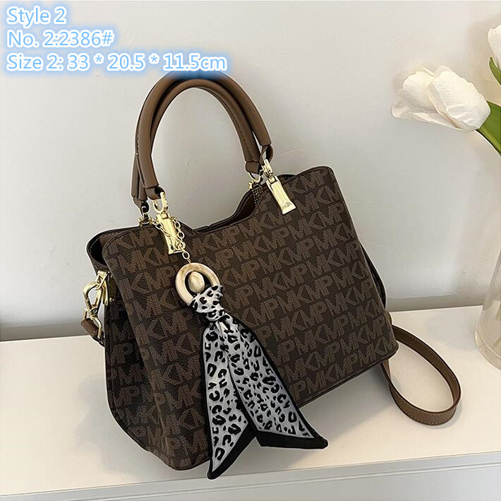 

Wholesale factory ladies shoulder bags 3 styles Western ribbon bow underarm bag retro letter printed handbags multi-layer contrast leather sweet handbag, Coffee-1826#-style 1