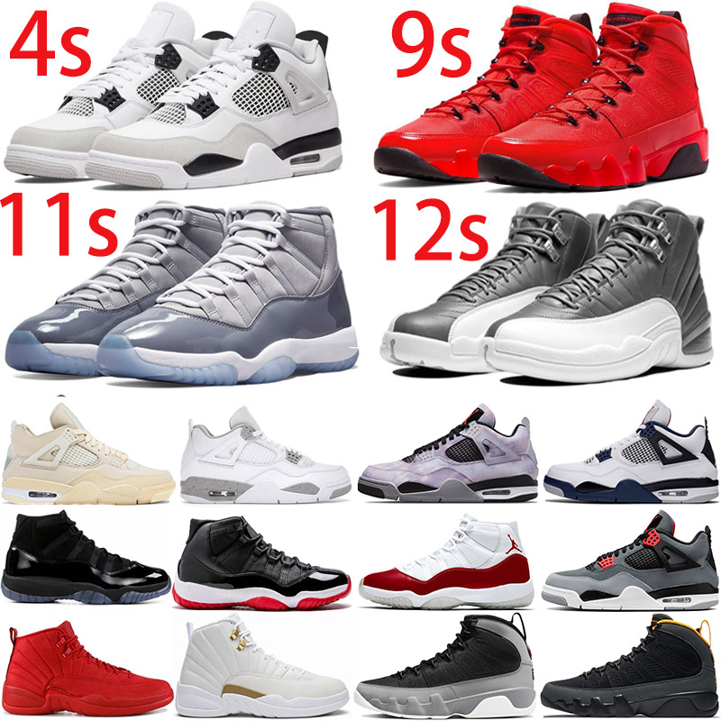 

Jumpman Men Basketball Shoes 4 9 11 12 Military Black Cat Bred Cherry Canvas French Fire Red UNC Cool Grey Racer Blue 3s 4s 5s 6s 11s 12s 13s trainers sports sneakers 36-47, With original box