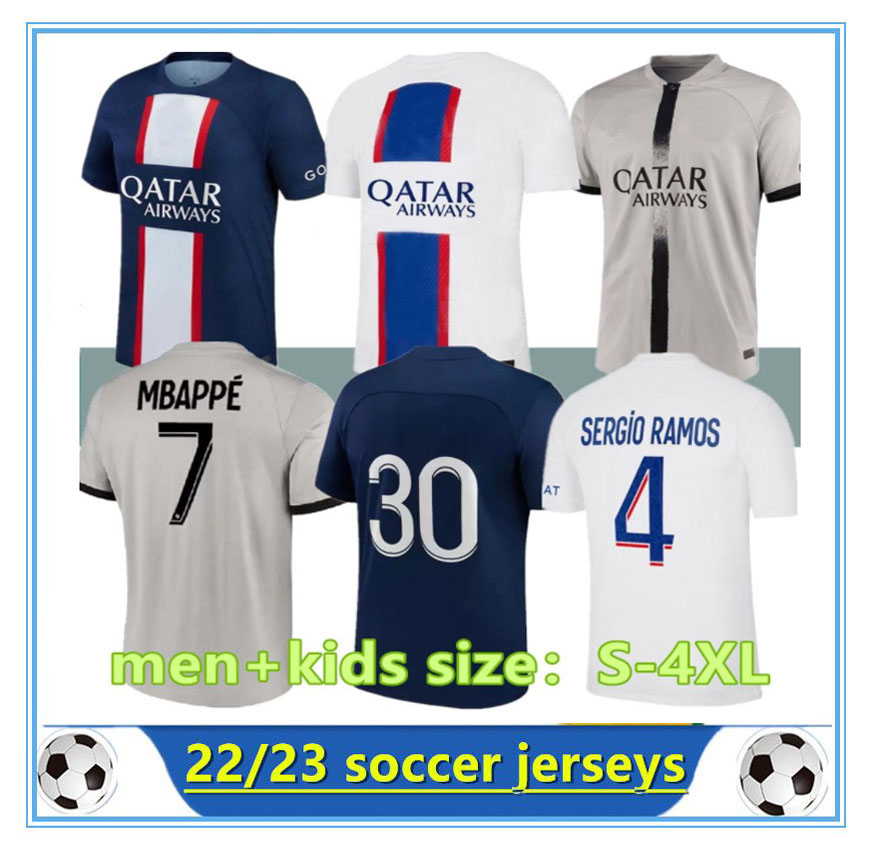

22 23 PSGs MBAPPE MESSIS soccer jerseys DI MARIA WIJNALDUM SERGIO RAMOS HAKIMI third Maillots de football shirts kit ICARDI VERRATTI Vitinha Donnarumma 68523, Third kids