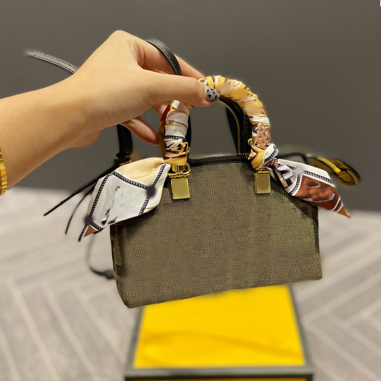 

Black Brown Mini Canvas Pillow Crossbody Bags With Scarf Long Leather Straps Come With Box Handbags Purses Shoulder Designers Lady Fashion Top Handle Handbag Totes, Fill price difference