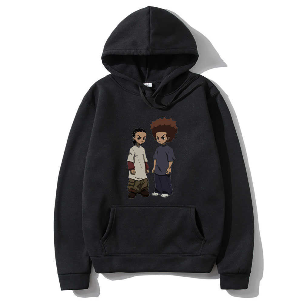 

Men' Hoodies Sweatshirts The Boondocks Huey and Riley Print Hoodie Man Fashion Harajuku Cotton Hoodies Oversized Men Women Personality Hip Hop Sweatshirt T221008, Red