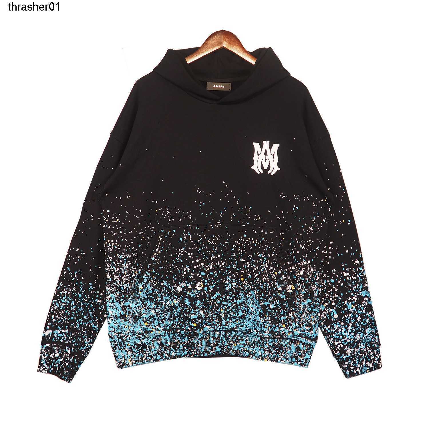 Sweatshirts de créateurs pour hommes Amirs New Splashing Flower Print LETTER LOVERS SWEAGE SWEETWEAR CASS