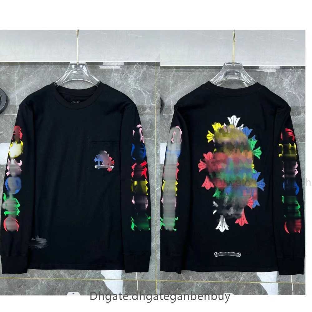 

Classic Fashion Long Sleeve T-shirts Luxury Mens Ch Designer Horseshoe Sanskrit Cross Print Pullover High Quality Sweatshirts Sweater Woman Fate Undercoat Go1v, 25