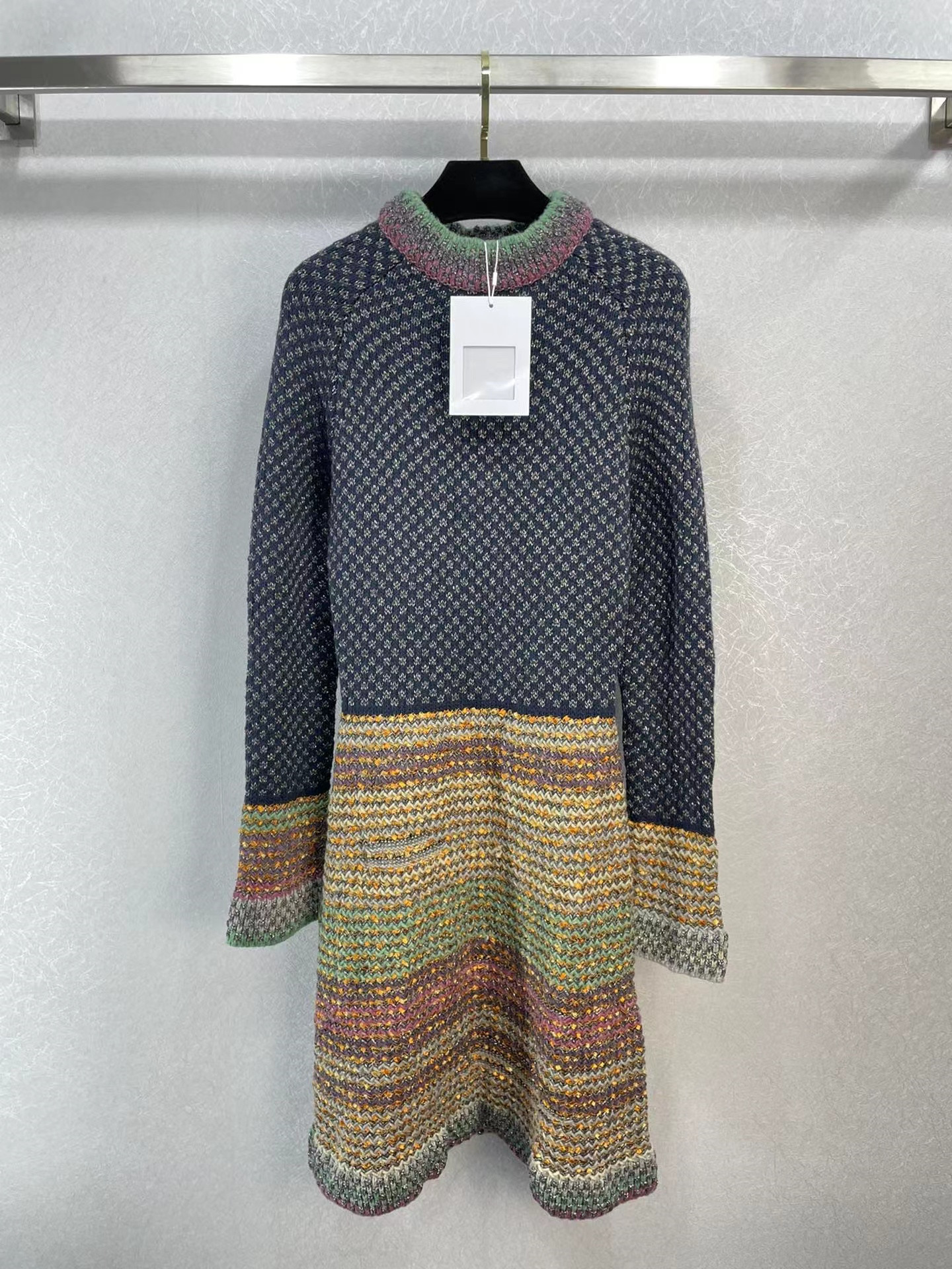 

Designer Dress 2022 Autumn Winter O Neck Long Sleeve Print Brand Same Style Dress Milan Runway Sundress 1013-11, Picture color