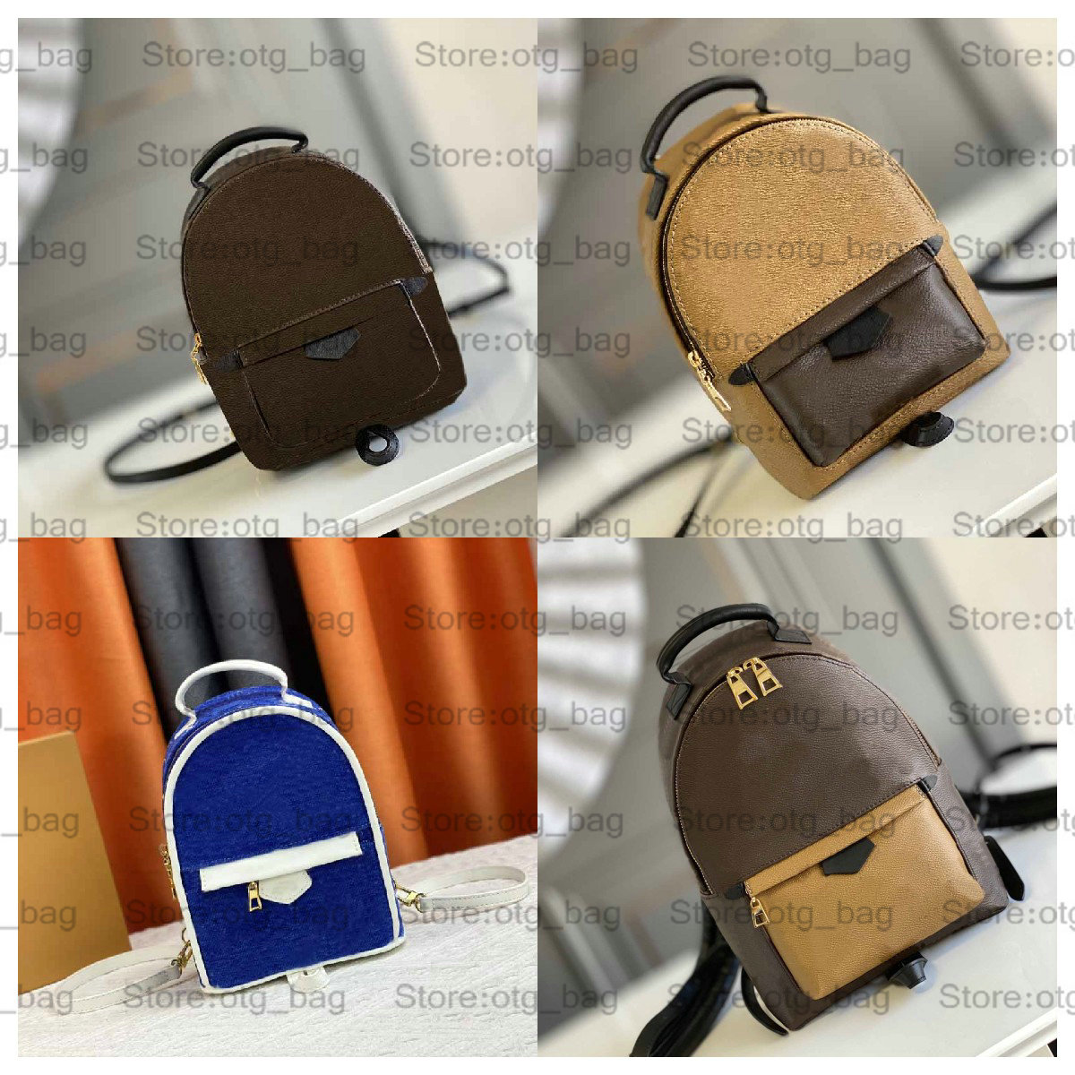 

Classic Springs Mini Backpack Net Cloth Women Backpacks Leather Browns Letter Backpack Embossed Purses Designer Shopping Bag Luxurys Match M44871 M46207 OTG, Customize