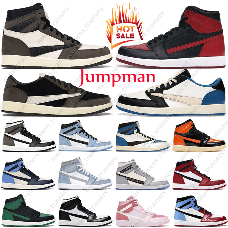 

Jumpman 1 Basketball Shoes 1s Men Sneakers Travis Scotts Dark Mocha GAI UNC Chicago Bred Panda Shattered Backboard Mens Womens Outdoor Sports Trainers 40-46, #18 alternate grape