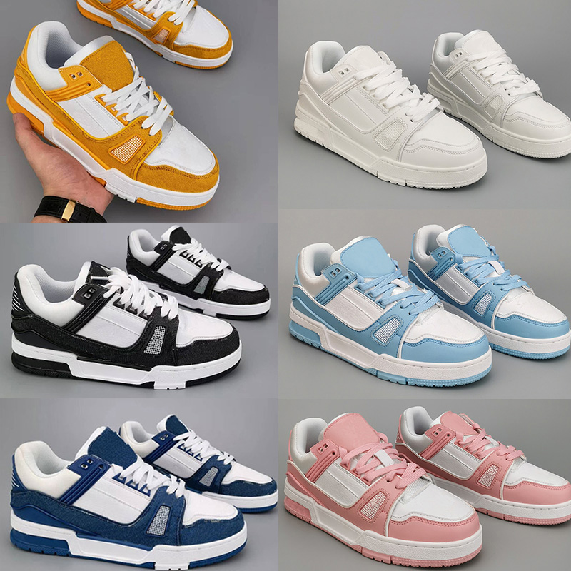 

2022 Designer Sneaker Virgil Trainer Casual Shoes Calfskin Leather Abloh White Green Red Blue Letter Overlays Platform Low Sneakers Size 35-45, With original box