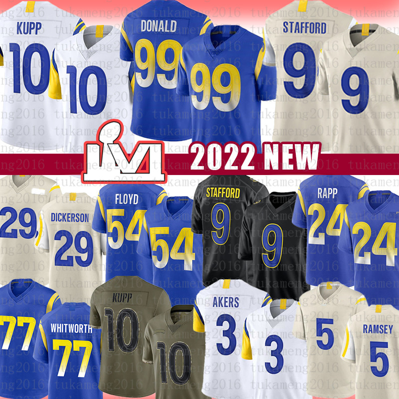 

Matthew Stafford Football Jersey 10 Cooper Kupp Aaron Donald Cam Akers Jalen Ramsey Bobby Wagner Van Jefferson Taylor Rapp Leonard Floyd Eric Dickerson John Wolford, Youth size s-xl(gy)