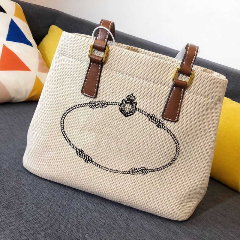 

Canvas designer bags Single Shoulder Front Pattern Tote Fashion Handbag Cowhide Design Interior Zipper High-capacity totebag, White
