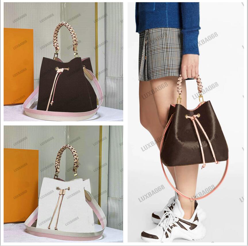 

NeoNoe MM Bucket Bag With Braided Handle Damier Azur N40344 Monograms Flowers Leather Designer Drawstring Shoulder Bag Neo Noe M45577 Crossbody, 01