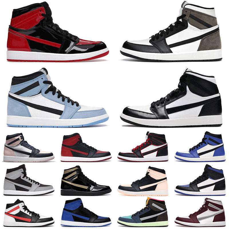 

Jumpman 1 Basketball Shoes 1s Men Women Patent Bred Banned Toe Dark Mocha Light Smoke Grey Bordeaux Mens Trainers Sports Sneakers GAI