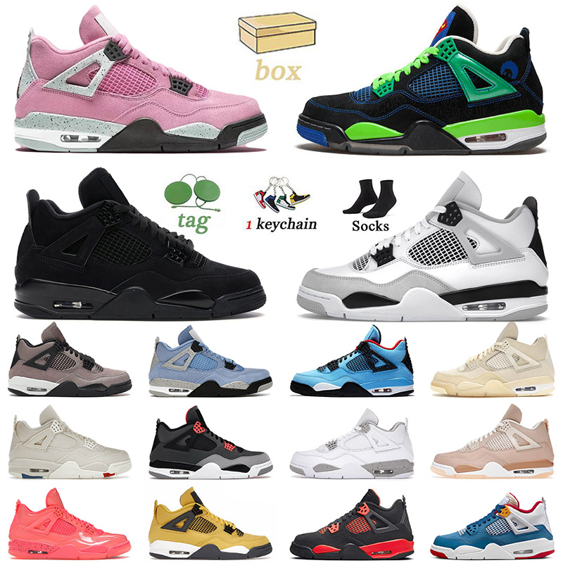 

4 4s for men basketball shoes sports sneakers size 13 Black Cat Doernbecher University Pink J4 Infrared Offs White Sail Jorda mens women trainers 36-47, C44 taupe haze 40-47