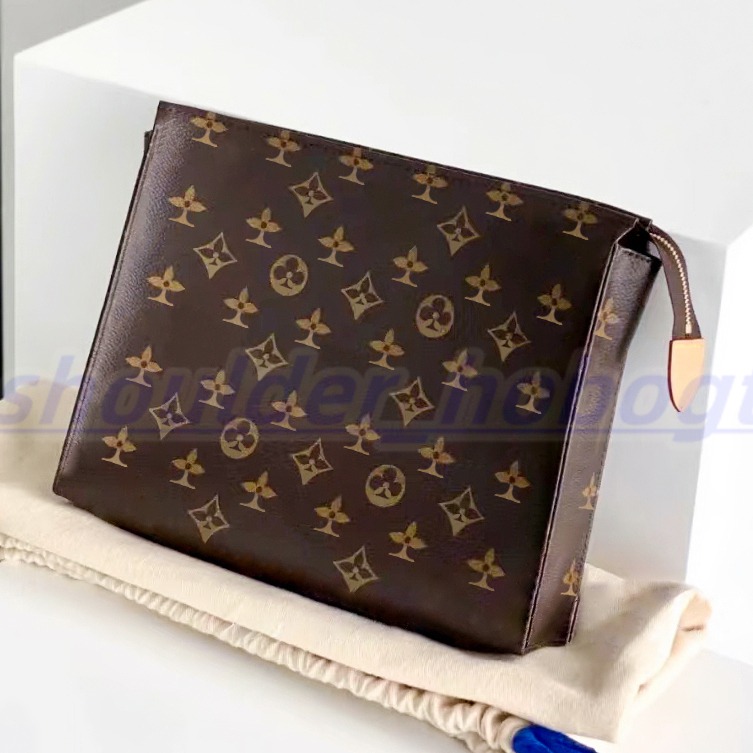 

Luxurys Designers Bags Clutch POCHETTE VOYAGE M46037 Genuine leather famous Shoulder Bags Women's men tote crossbody fashion shopping handbag original wash wallet, Mon0gram eclipse+white