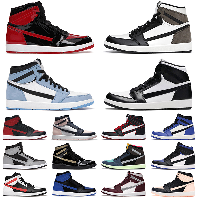 

1 Basketball Shoes Men Women 1s Bred Patent Dark Mocha University Blue Chicago Bordeaux White Black Metallic Gold Mens Trainers Sports