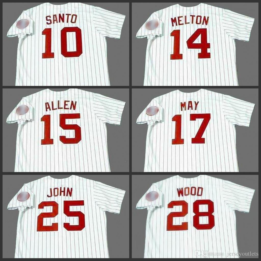 

Chicago College wear 17 CARLOS MAY 28 WILBUR WOOD 10 SANTO 25 JOHN 15 RICHIE ALLEN 14 BILL MELTON baseball jersey stitched