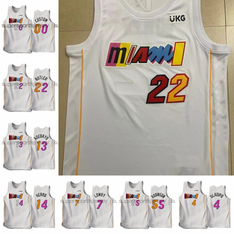 Edition Miamis Heats Basketball Jerseys Stiched Custom New Jimmy 22 Butler Dwayne Dwyane 3 Wade Tyler 14 Herro Kyle 7 Lowry 100% Stitched