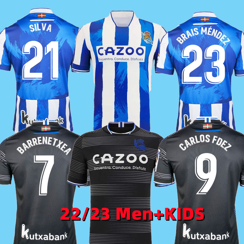 

Real Sociedad 2022 2023 Soccer Jersey OYARZABAL X PRIETO PORTU DAVID SILVA Football Shirt TAKE 22 23 Carlos Fernandez camiseta de futbol Men kit kids Equipment S-XXL, 22/23 home