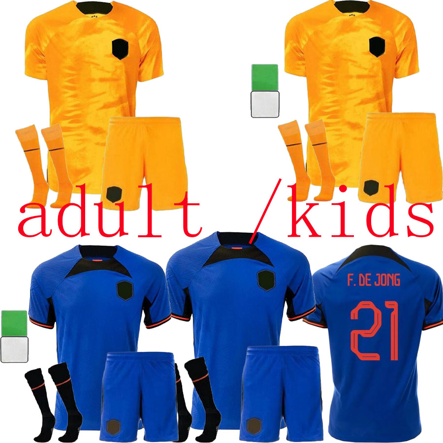 

2022 2023 MEMPHIS NetherlandsEs soccer jersey WIJNALDUM VAN DIJK 22/23 Hollands football shirt adult kids kit camisa de futebol 666, Yellow