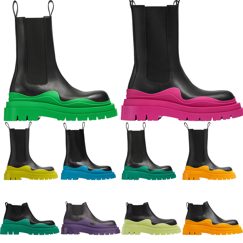 

Tire Boots For Mens Womens Black Grass Green Multi Sole Rubber Leather Chunky Designer Booties Ankle Low Martin Cropped Plate-forme Shoes cowboy cowgirl Luxury, 40