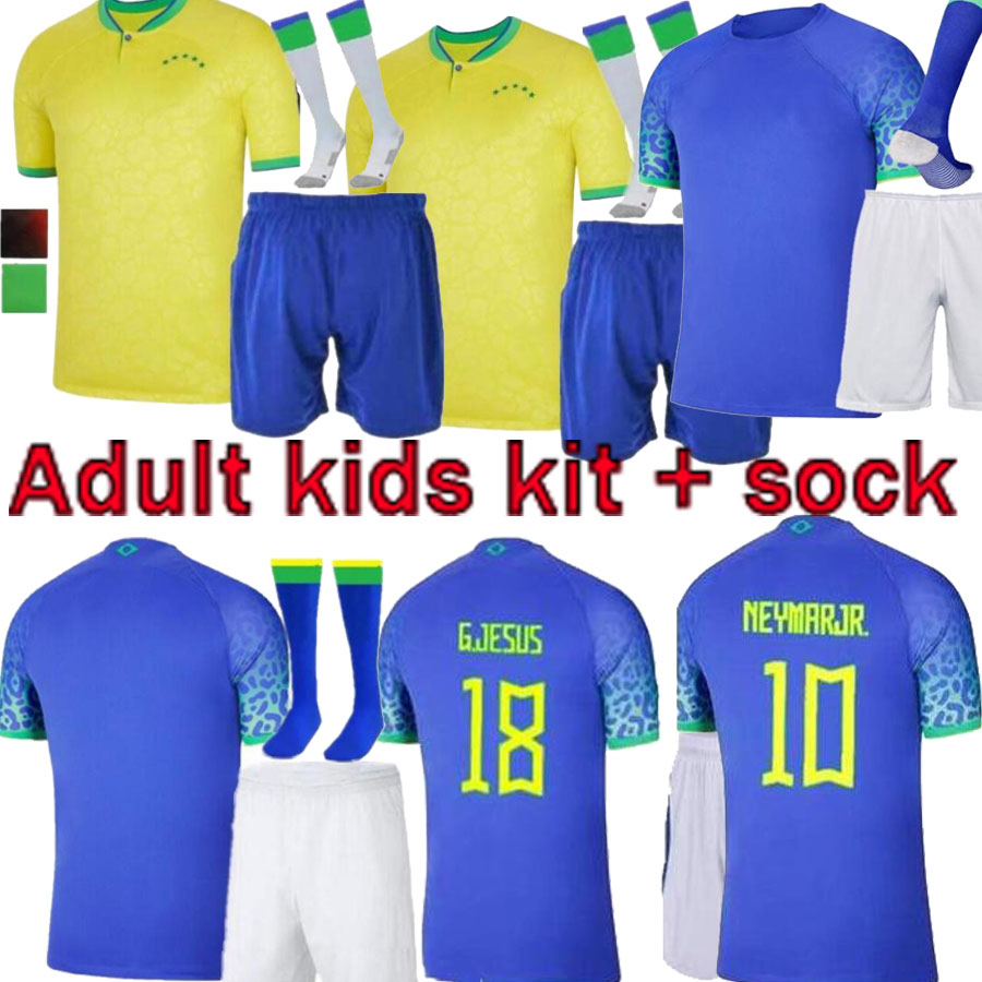 

2022 2023 soccer jersey Camiseta de futbol world cup COUTINHO bRAZILS football shirt FIRMINO JESUS brasil 22 23 maillot de foot adult kids kit, Grey