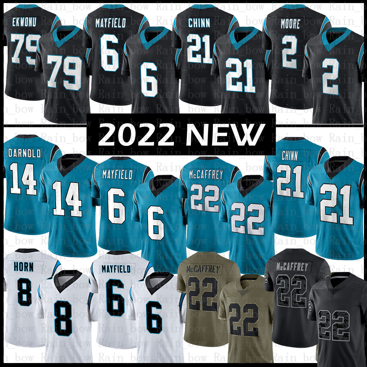 

Christian McCaffrey Jeremy Chinn Football Jersey D.J. Moore Sam Darnold Carolinas Baker Mayfield Panther Ickey Ikem Ekwonu Jaycee Horn P.J. Walker Chuba Hubbard, 2021 mens jersey(heib)