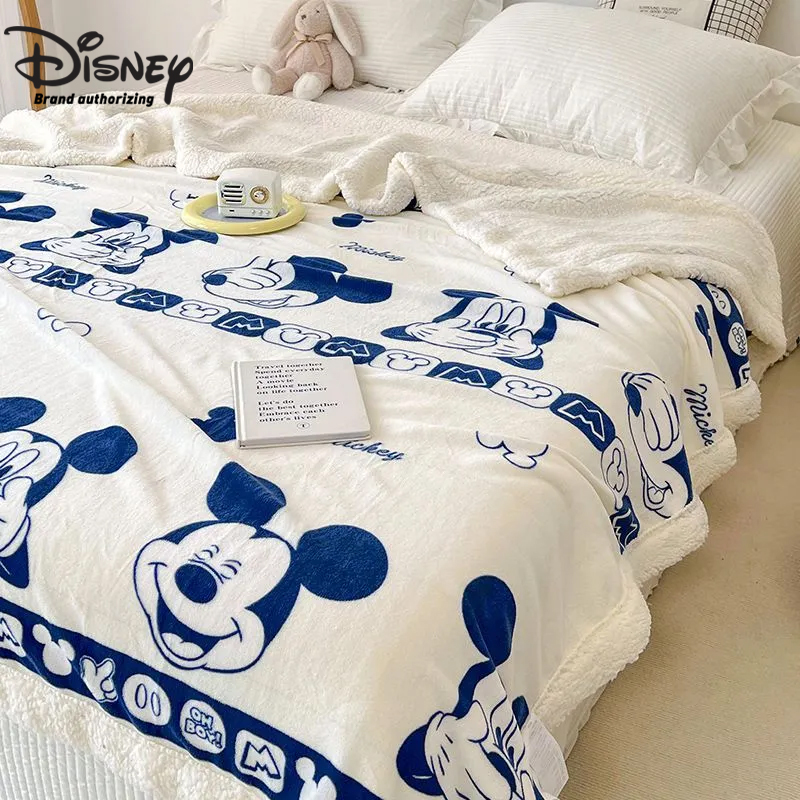 

2022-2023 Disney Children's Blanket Class A Cartoon Mouse Milk Cashmere Maternal and Infant Grade Double Layer Thickened Lamb Cashmere Nap, As picture