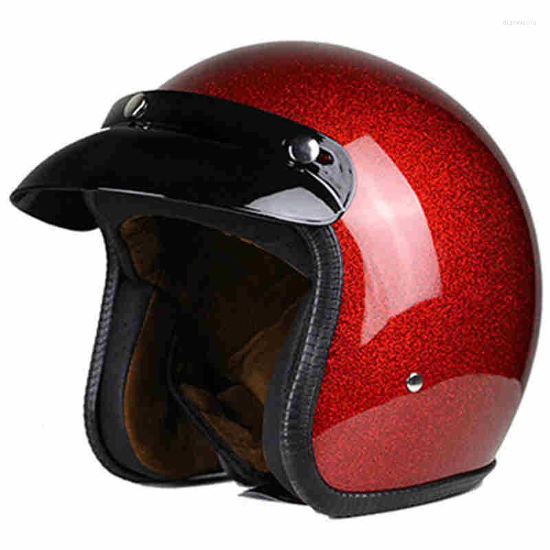 

Motorcycle Helmets ABS Open Women Femme 3/4 Chopper Bike Helmet Face Vintage