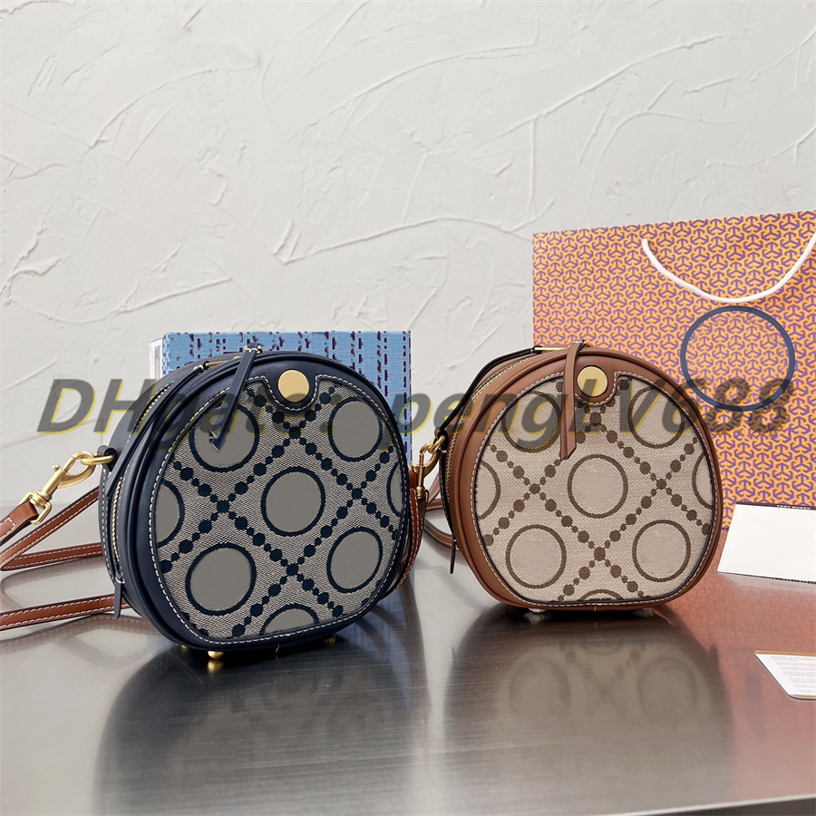 5A Top small round bags mirror quality women's brown black flower handbag envelope purse zipper bag leather shoulder strap bags