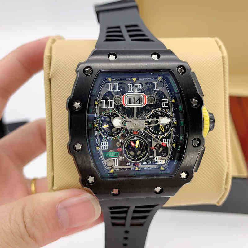 

New Chronograph mechanical wrist watches rm11-03 Luxury Mens Mechanical Custom Automatic Mineral Glass Swiss Movement Designer High-quality