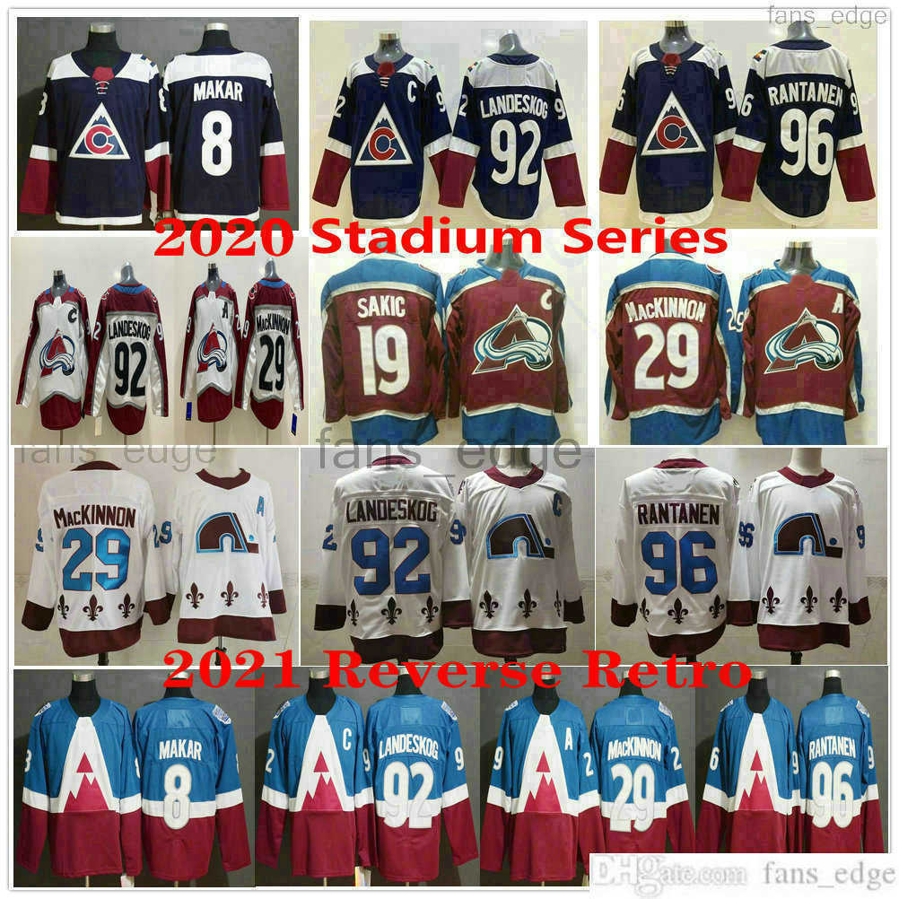 

Jersey Reverse Retro Colorado Avalanche Ice Hockey 8 Cale Makar 19 Joe Sakic 29 Nathan MacKinnon 92 Gabriel Landeskog 96 Mikko Rantanen''Nhl''Jerseys, Blue