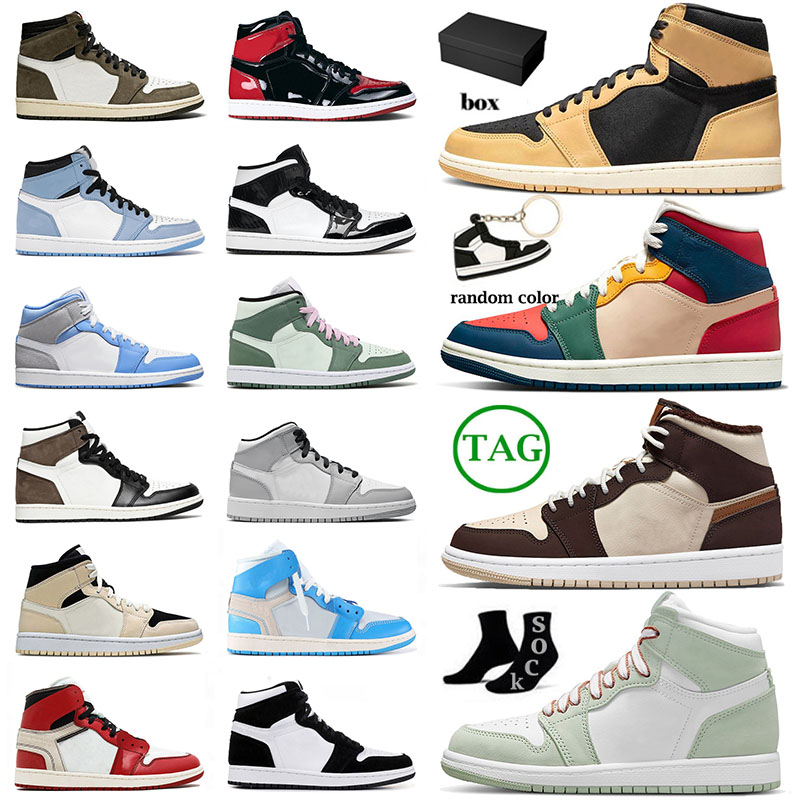 

With Box Jumpman 1 1s Basketball Shoes Mens Original OG Dark Mocha High Offs White Panda Cream Dark Chocolate Trainers Mid Dutch Green, 36-47 travis scotts cactus jack
